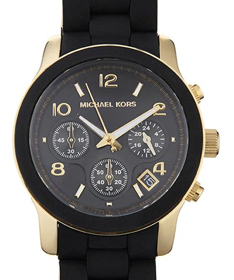 michael kors black sparkle watch|michael kors black silicone watch.